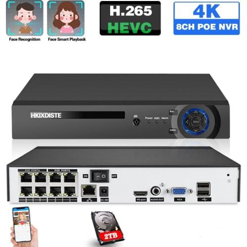 H.265 H.264 POE NVR Security IP Camera video Surveillance CCTV System ONVIF 1080P 4MP 5MP Network Video Recorder 4CH 8CH