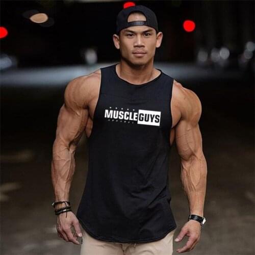 Muscleguys Brand Gyms Clothing Sporting Singlet Bodybuilding Stringer Tank Top Men Fitness Shirt Muscle Sleeveless Vest Tanktop