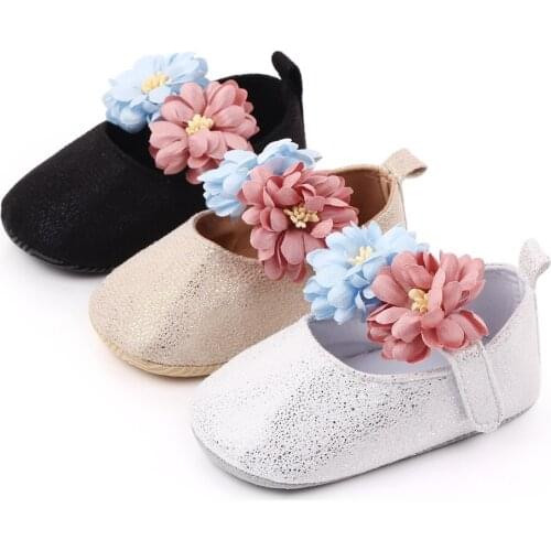 Spring Newborn Prewalker Infant Baby Girl Shoes Soft Sole Crib Shoes Toddler Anti-Slip Cute Flowers First Walkers