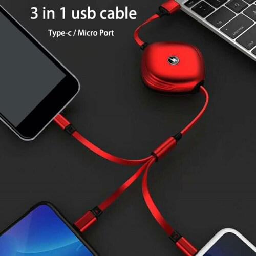 Retractable usb charge cable for samsung s20 note10 type c usb wire for huawei mate30 p30 honor20 micro usb fast cable for oppo