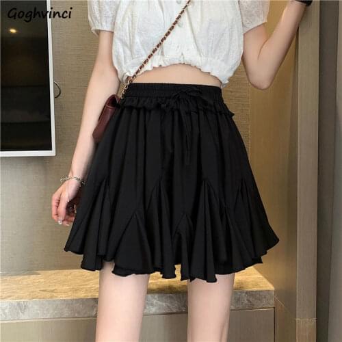 Skirts Women Solid Mini Folds Sexy Summer Hot Sale High Waist Korean Style Casual Fashion Cute Student Harajuku Feminin Chic Ins