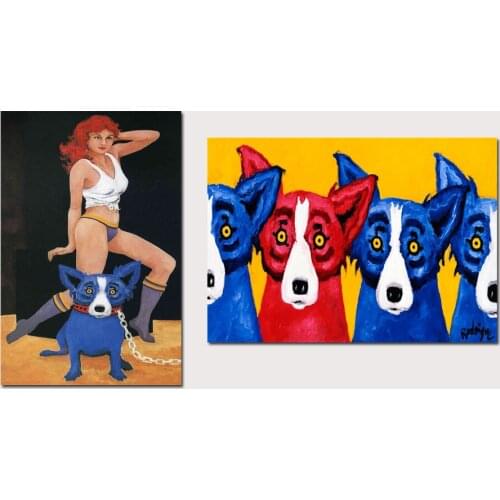 Animal Color Dog HD Canvas Print Painting Artwork Modern Home Wall Decor Painting Canvas Art HD Picture on Canvas Prints #07