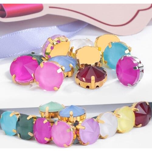 10mm Round Shape Rivoli Rhinestone Claw Glass Strass Sewing on Stone DIY Accessories Crafts Jewelry Decorations