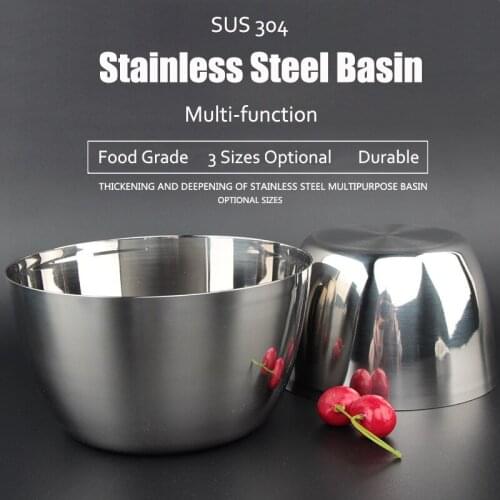 14/16/18 cm SUS304 Stainless Steel Egg Bowl Polishing Mixing Bowl Whisking Cooking Bowl Kitchen Tool Accessories Gadget