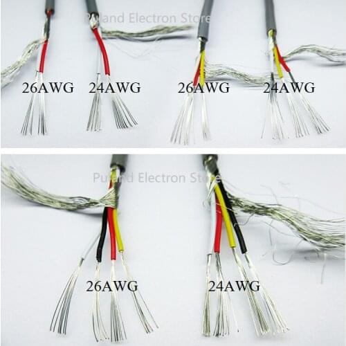 24AWG UL2547 Signal Shielded Cable PVC Insulated 2 3 4 Core Amplifier Channel Audio Copper Wire Cord Headphone DIY Control Line