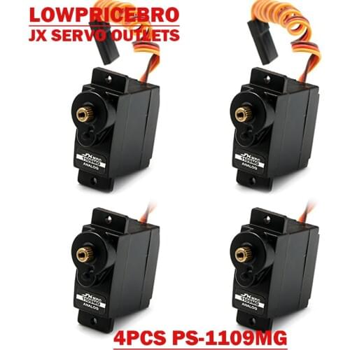 4pcs JX PS-1109MG 9g Metal Gear Analog Servo Motor for 1/18 RC Car Boat Robot Arm Helicopter RC Toys