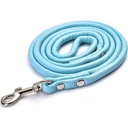 5 Colors Pet Lead Leash For Dogs Cats Red Green Rose Pu Leather Walking Dog Leashes Dog Harness Supplies