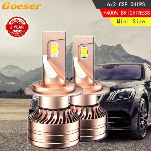 Goeser Car Headlight Bulb CSP 6000K H7 12V H4 Mini Size H1 Canbus 9005 9006 12000LM 9012 H11 LED Fog Light 2 Year Warranty
