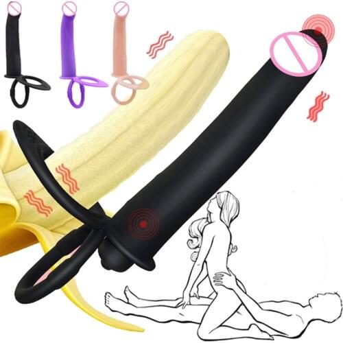 Double Penetration Adult Strap on Dildo Anal Plug Vibrator Sex Toys for Couples Lesbian Masturbator Clitoris Stimulator Sex Shop