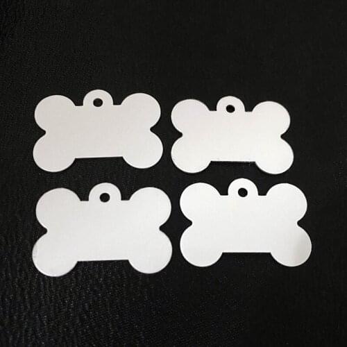 Manufacturer Double Sided Sublimation Dog Name Tags Blank Sublimation Pet ID Tags Bone Shape Transfer Metal Pet Dog Bone Tags