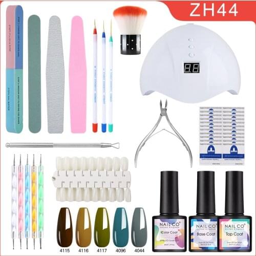 NAILCO 8ml Color Nail Art UV Varnishes Gel Lacquer DIY Design Nails Manicure Set 44pcs/Kit Gel Varnish Soak Off Gel Nail Polish
