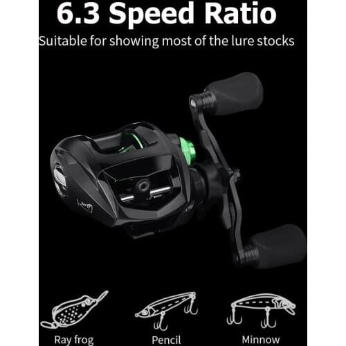 LINNHUE Summer BS2000 Baitcasting Reel 6.3:1 Speed 12+1BB Fishing Reel 8kg Max Drag Left Right Hand Light Spool Carp Fishing