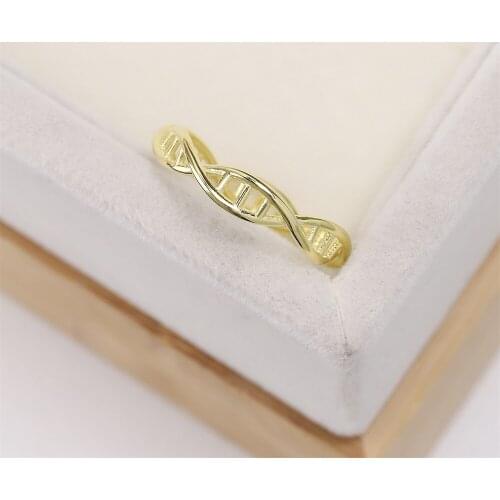 Best selling European and American S925 pure silver plated gold wedding ring mahogany gene fragment jewelry womens gift