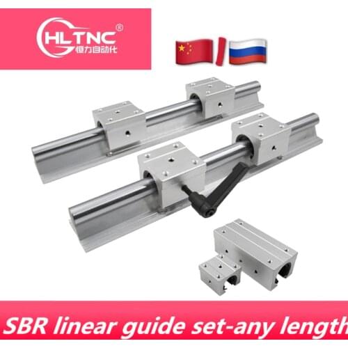 Linear guide support rail 2pcs SBR16 / SBR12 / SBR20 + 4pcs SBR16UU / SBR12UU / SBR20UU linear bearing blocks for CNC parts