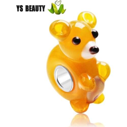 Bear shape glass beads personalized DIY beaded bracelet tie-in for original bracelet DIY charm jewelry gifts wholesale