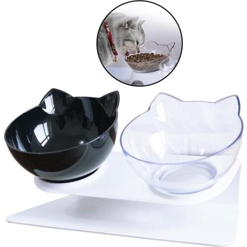 Pet Bowl Creative Non-slip Base Double Bowl Dog Bowl Cat Bowl for Food Water