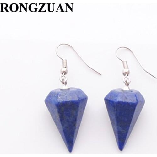 New arrivals Drop Earrings Natural Lapis Lazuli Gem stone Bead Pendant Dangle Hook Earring Women Jewellery Birthday Gift TR3254