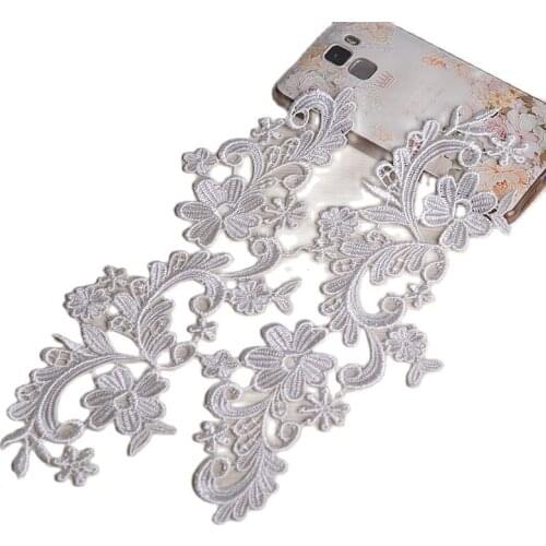 Embroidery Patch White Lace Patches Fabric Collar Lace Trim For Sewing Accessories Clothing Wedding Applique Woman Clothes F4