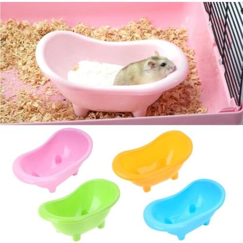 Hamster Sand Bathroom Durable Plastic Sand Bath Container Sandbox Bathing Sand Bowl Cute Bathtub Shape for Gerbil