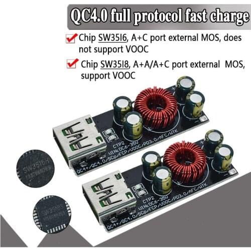 QC4.0 QC3.0 USB Type-C Mobile Phone Quick Charge Adapter 6 -35V Step Down Buck Boost Module for Huawei SCP/FCP Apple PD Qualcomm