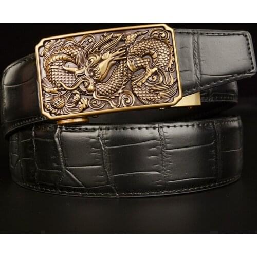 Quality Assurance Dragon Designer Automatic Buckle Belt For Men Genuine Leather Belts Brand Luxury Designer Leather Strap Men