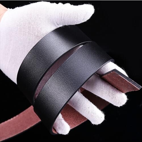 Mens Toothless Buckle Leather Belt Simple Fashion Business Leather Belt 3.5cm Ratchet Men No Tooth Buckle Belt Corset Belt