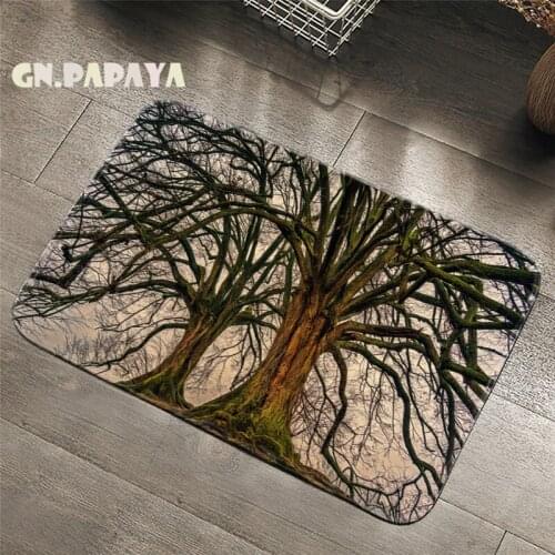 Retro forest Carpets Farmhouse decor Scenic root Bathroom Floor Mats Toilet Rugs Kitchen Area Rug Pads Absorbent Front Door Mat