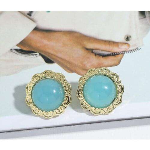 Dvacaman New Design Geometric Round Resin Stud Earrings for Women Trendy Cute Candy Color Earrings Hanging Jewelry Dropshipping