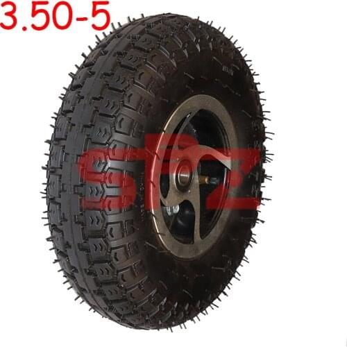 3.50-5 tires with 15MM aluminum alloy wheels for warehouse trolleys, old mopeds, karts, mini ATVs, refueling scooters