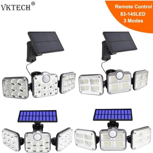 3 Head PIR Motion Sensor LED Solar Light 3 Modes Outdoor Waterproof Solar Wall Lamp Solar Power Street Lamp Garden Light