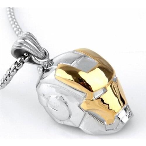 Heavy Big Mens Jewelry Silver color Iron Man 316L Stainless Steel Pendant Cool