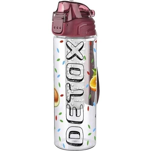 Patterned Detox Flasks Water Bowl Leak-Proof Lid Mechanism 700 ML