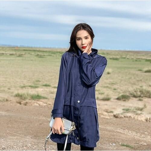 Women Trench Coat Casual Womens Long Outerwear Loose Overcoat with Belt Winter Fashion Single-Breasted Windbreaker Female 2021