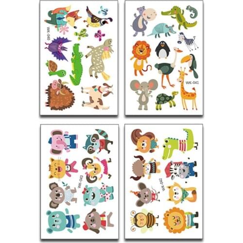 10 Sheets Temporary Animal Tattoos for Kids Children Jungle Zoo Party Supply Y4QA