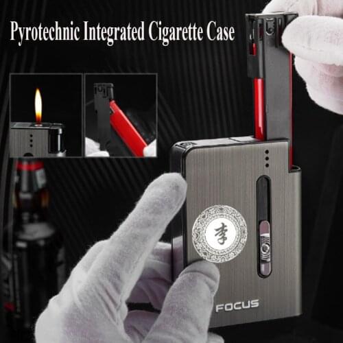 10PCS Automatic Cigarette Case Smoking Accessories Metal Cigarette Holder Gadgets For Men Cigarette Boxes Gifts For Men