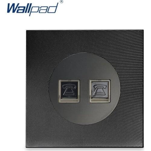 2 TEL Socket Wallpad Luxury Aluminum Metal Panel Weak Electric Wall Television Outlet RJ45