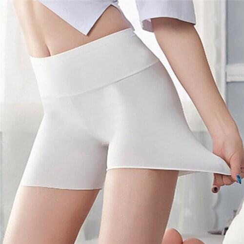 2020 New Summer Thin Women Large Size Safety Shorts Ice Silk Cool High Elasticity Plus Size Safety Pants Under Female