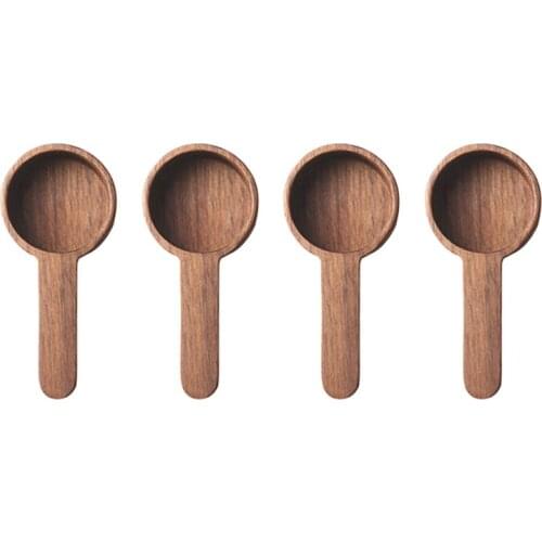 4 Pcs Wooden Coffee Spoon Handle Coffee Scoop Tablespoon Measure Spoon,for Coffee Ground Beans Milk Powder Spice