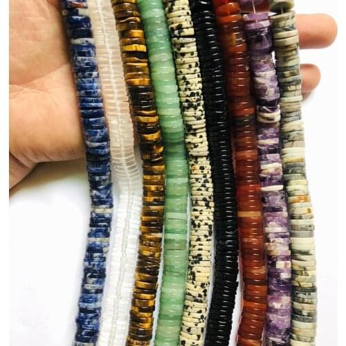 Multi Gem Beads,1string 15.5“ Natural Gem Stone Loose Beads,2x12mm Coin Spacer Beads,Loose Gemstones Jewelry Making Beads