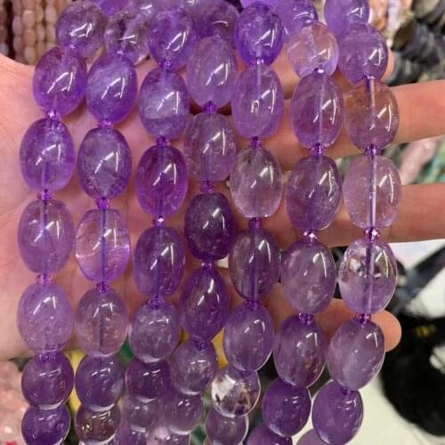 Column shape natural amethysts beads natural gem stone beads DIY loose beads for jewelry making strand 15" wholesale