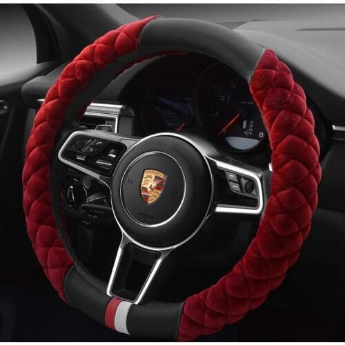 Automotive steering wheel case crystal plush handle case medium size 38cm universal handle interior bt-402