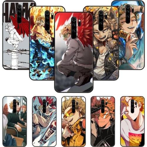 Phone Case For Xiaomi Redmi Note 8 8T 7 7A 9 9S 8A 4 5 Pro Black Cover Back Tpu Prime Fashion Etui Trend BNHA Hawks Coat Anime