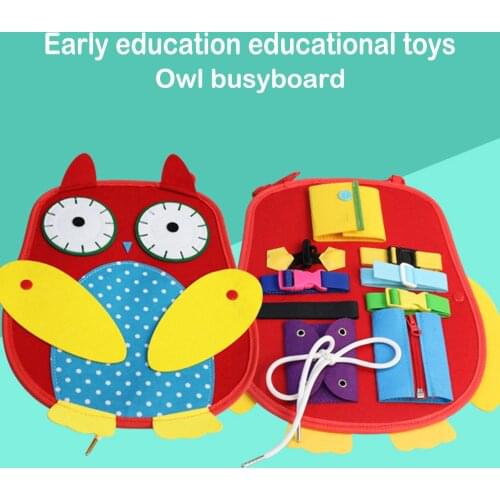 Baby Owl Busy Board Zipper Button Buckle Motor Basic Skill Learning Car Toys