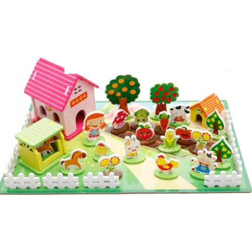 Kids Wooden Montessori Materials Educational Toys For Children Montessori Animals Vegetables 3D Puzzle Teaching Aids Baby Toy