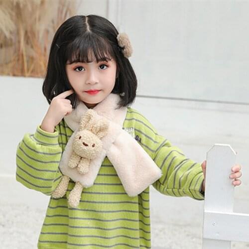 Childrens scarf autumn and winter Plush parent child cute cartoon rabbit imitation rabbit hair baby neck boy girl hair