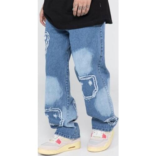 Men Jeans Hip Hop Style Jeans Men Harajuku Streetwear Star Distressed Cotton Pants Japan Style Casual Mens Jeans Women Trousers