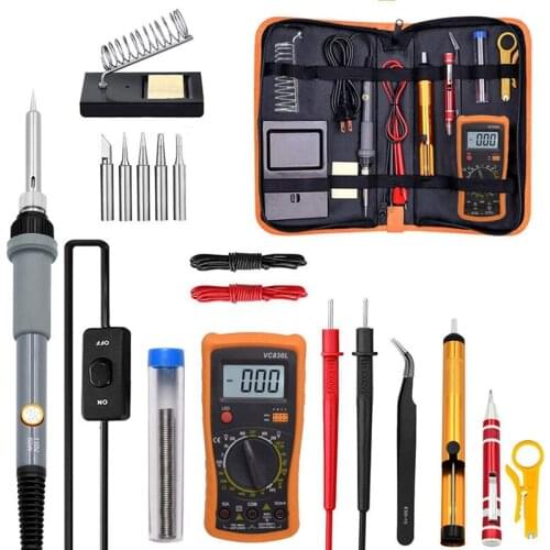 Constant Temperature Electric Soldering Iron 19 In 1 Set 60W Adjustable Electric Soldering Iron Set EU Plug