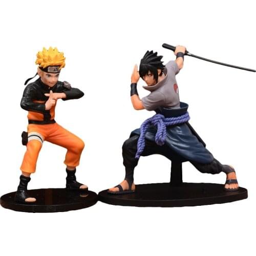 NARUTO Shippuden Uchiha Sasuke Uzumaki Naruto Combat Boxed Figure anime model kids toys collect Ornaments gift