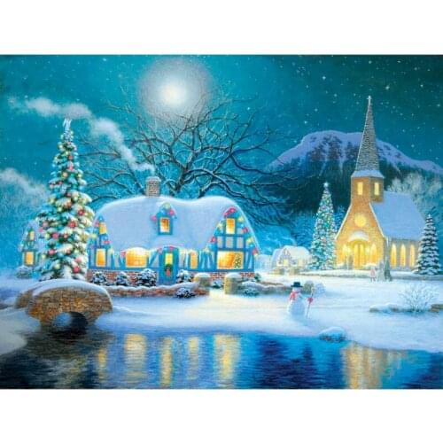 GATYZTORY Frame Diy Oil Painting By Numbers For Kids Snowman And Snow House Landscape Paint Kits Unique Gift Acrylic Drawing Art