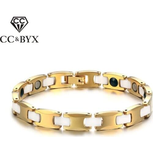 CC Classic Magnet Bangles Bracelets For Men Bijouterie 8mm Tungsten Steel Ceramic Fashion Jewelry God-Color Bracelet WBRM-006